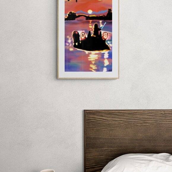Tattoine Sunset | |Kids Art | Printable Wall Art | Original Digital Illustration - Picture 3 of 4